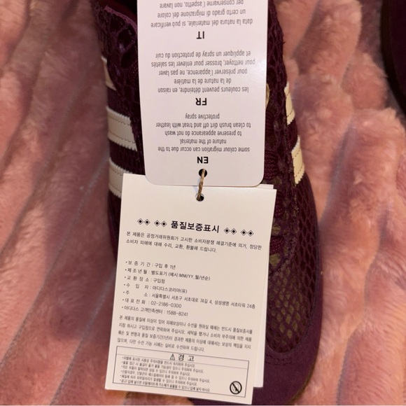 adidas Samba Snakeskin Women's Sneakers in Burgundy and White - Picture 13 of 14